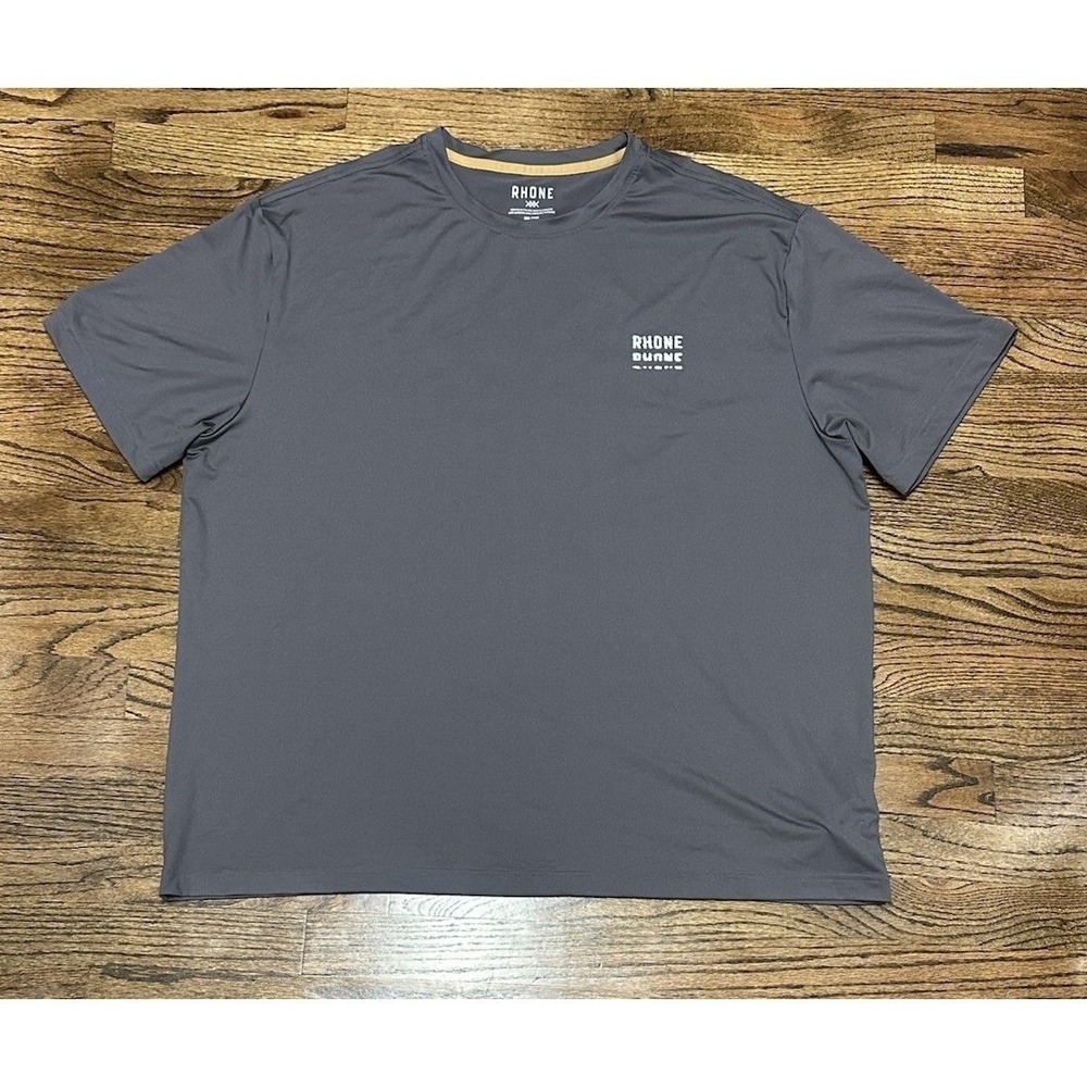 Rhone Relaxed Fit Grey Base Training Athletic Graphic Short Sleeve Shirt Sz 2XL